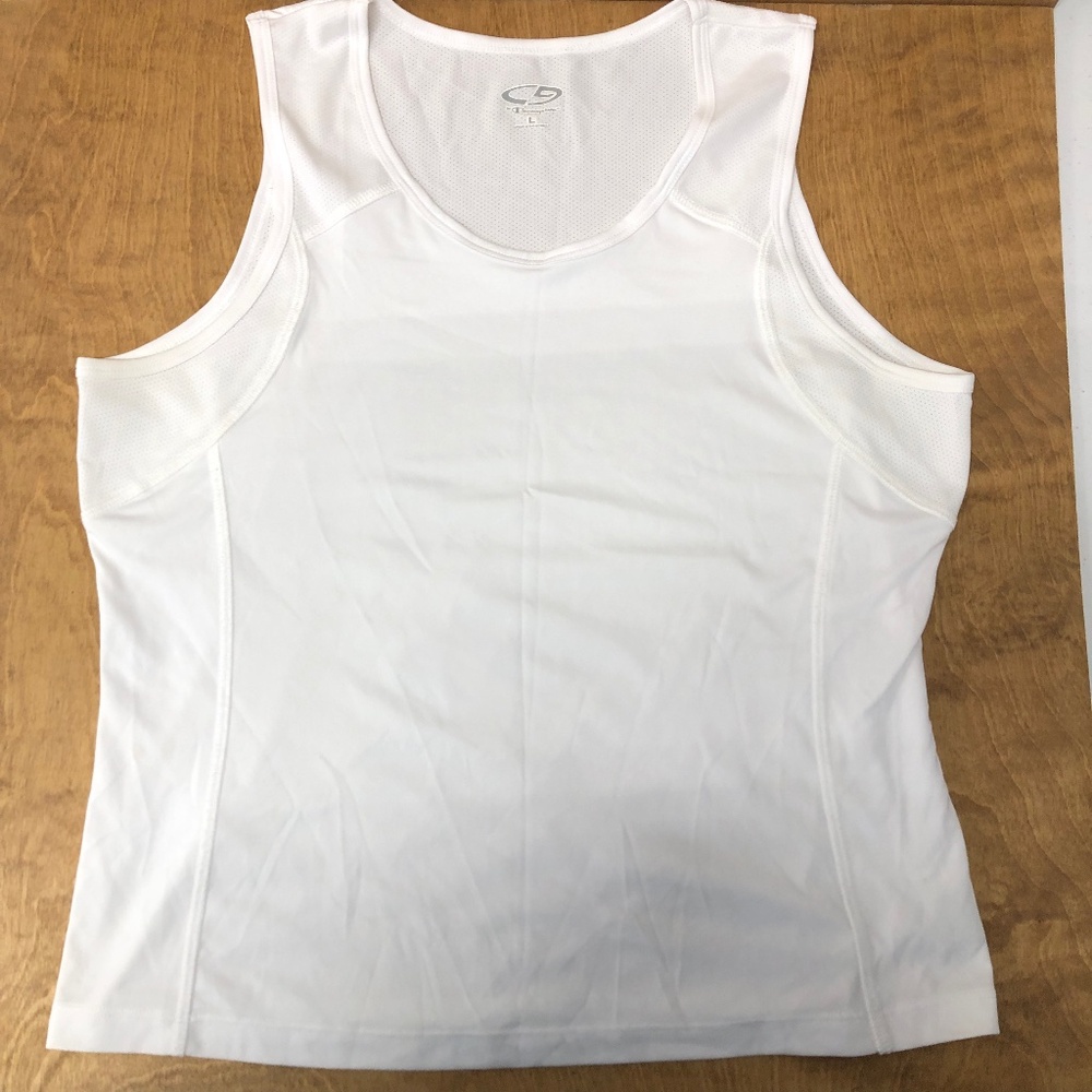 Champion Tank Top Workout Casual Athletic White Athleisure Large
